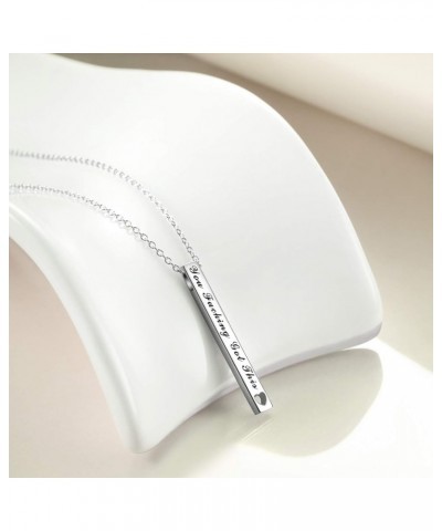 925 Sterling Silver Vertical Bar Necklace Engraved Message Inspirational Jewelry Gifts for Women You Funcking Got This $17.02...