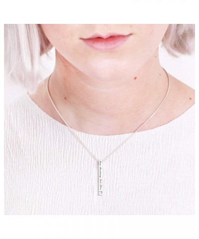 925 Sterling Silver Vertical Bar Necklace Engraved Message Inspirational Jewelry Gifts for Women You Funcking Got This $17.02...