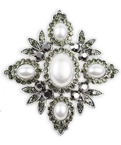 Women's Brooch Pins Pendants 2 in 1—Rococo Vintage Noble Wedding Brooch with Rhinestone Silver $10.24 Brooches & Pins