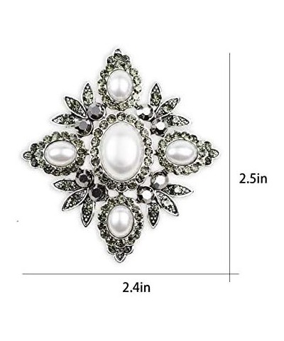 Women's Brooch Pins Pendants 2 in 1—Rococo Vintage Noble Wedding Brooch with Rhinestone Silver $10.24 Brooches & Pins