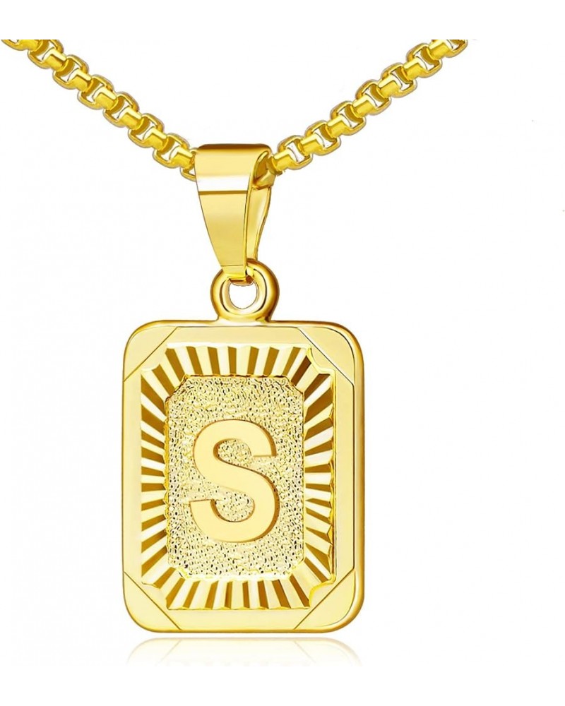 Easter Gifts - Gold Initial Necklaces for Women Men Gold Letter Necklaces 26 Capital A-Z Letter Pendant Necklaces for Women S...