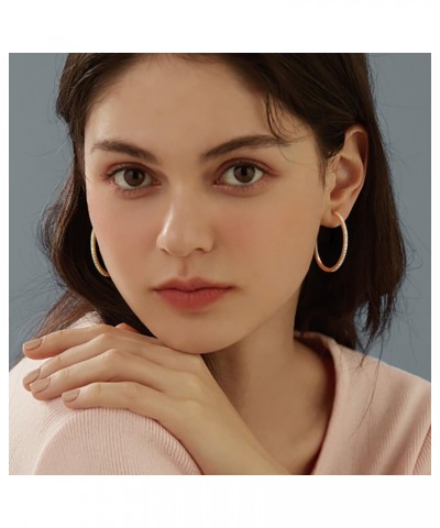 14K Gold Hoop Earrings for Women Gold Earrings Large Diamond Hoop Earrings Women's Hoop Earrings with Entrusted Cubic Zirconi...