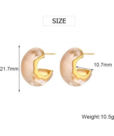 Chunky Hoop Earrings For Women Thick Open Small Resin Hoops For Girls Lightweight Colorful Earrings 2023 Summer Earrings For ...