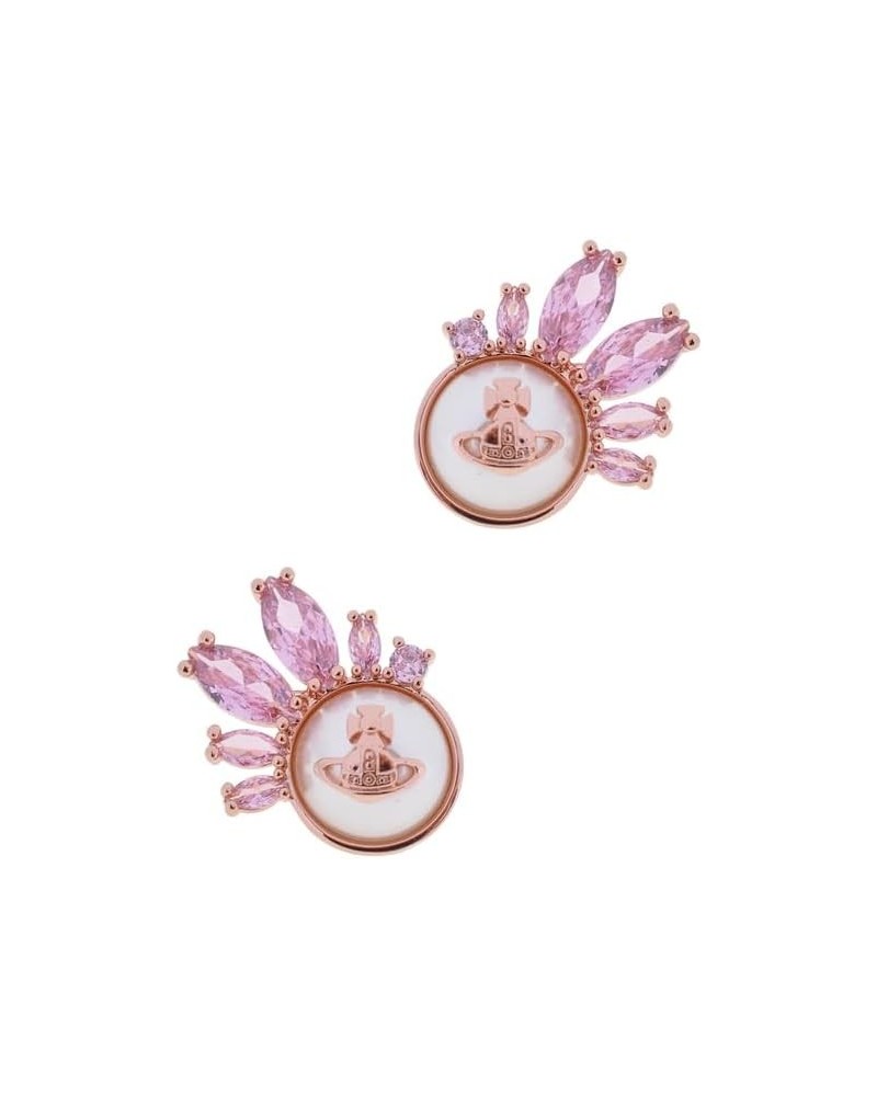 Marquise Saturn Earrings for Women Pearl Saturn Ear Studs for Girls Punk Style Earrings Pink $14.00 Earrings