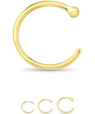 14k Yellow Gold Nose Hoops Open Nose Rings 1/4" 9/32" 5/16" 3/8" 22G 20G 18G 9/32" -22G $14.19 Body Jewelry