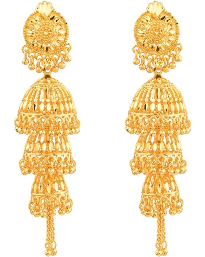 Indian Earrings for Women Indian Jewelry Traditional Gold Tone Big Chandbali Jhumka Jhumki Dangle Earrings for Women Style 4 ...