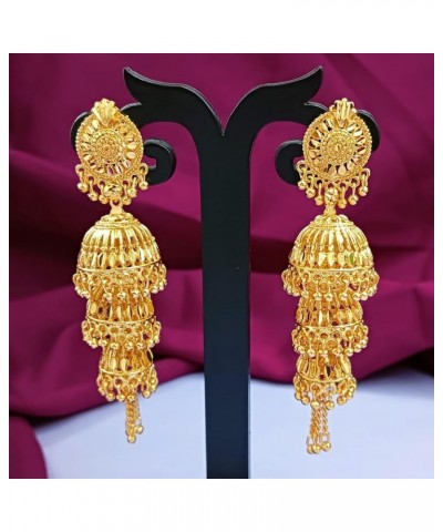 Indian Earrings for Women Indian Jewelry Traditional Gold Tone Big Chandbali Jhumka Jhumki Dangle Earrings for Women Style 4 ...