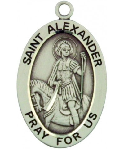 Sterling Silver Catholic Patron Saint Pray for Us Medal, 1 1/16 Inch Saint Alexander $35.64 Pendants