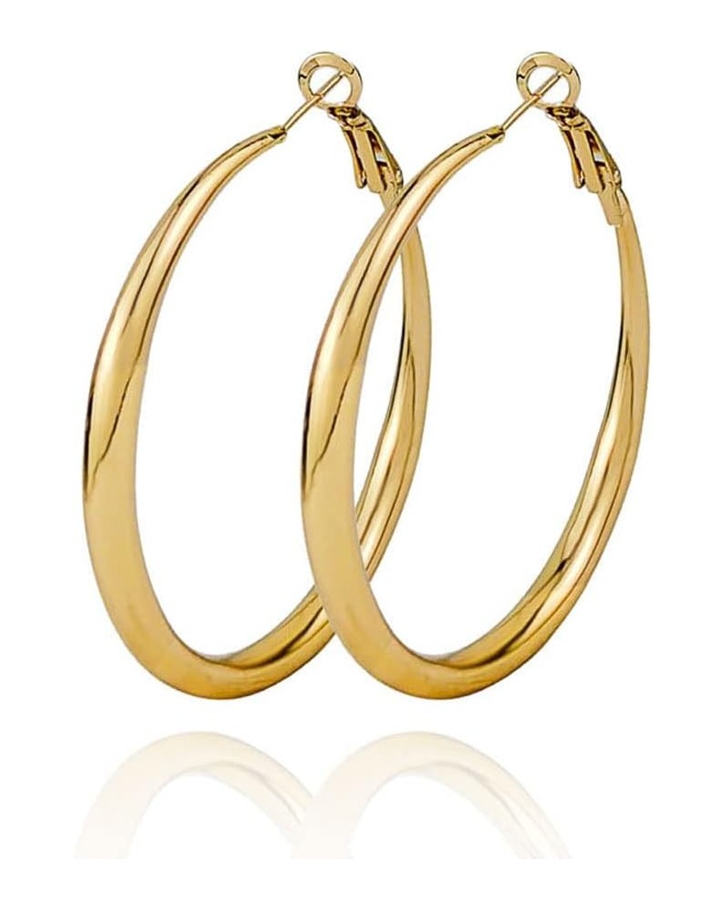 Exaggerated Large Circle Hoop Earrings Personality Ring-shape Earring Ladies Banquet Jewelry Gold(5cm) $4.58 Earrings