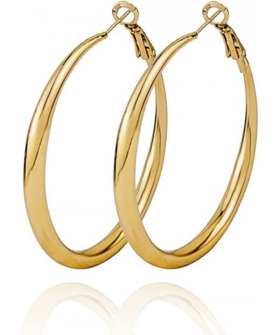 Exaggerated Large Circle Hoop Earrings Personality Ring-shape Earring Ladies Banquet Jewelry Gold(5cm) $4.58 Earrings