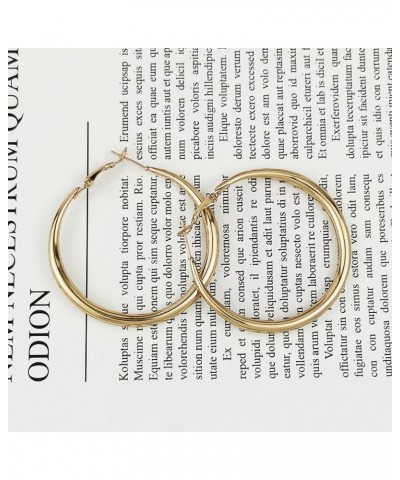 Exaggerated Large Circle Hoop Earrings Personality Ring-shape Earring Ladies Banquet Jewelry Gold(5cm) $4.58 Earrings