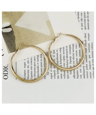 Exaggerated Large Circle Hoop Earrings Personality Ring-shape Earring Ladies Banquet Jewelry Gold(5cm) $4.58 Earrings