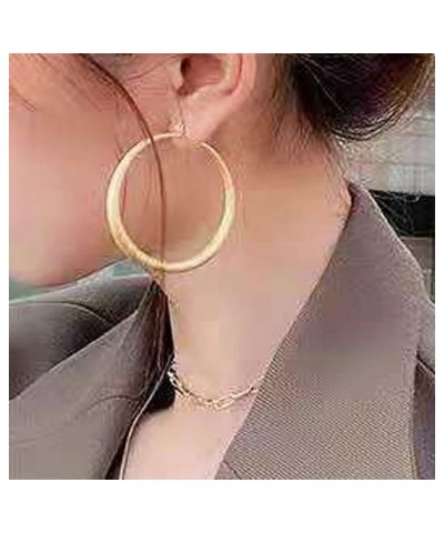 Exaggerated Large Circle Hoop Earrings Personality Ring-shape Earring Ladies Banquet Jewelry Gold(5cm) $4.58 Earrings