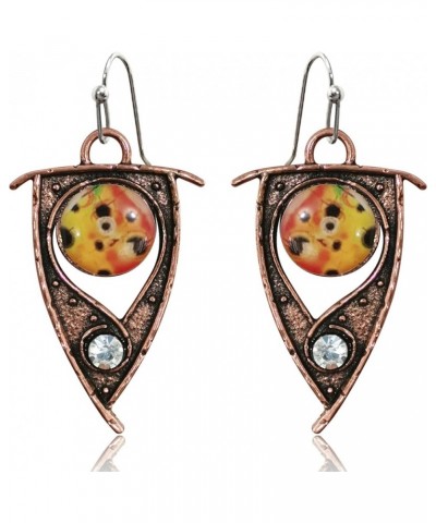 Personalized Bronze Alloy Retro Palace Hollow Dangle Drop Earrings Handmade Vintage Bohemian Rhinestone Unique Geometry State...