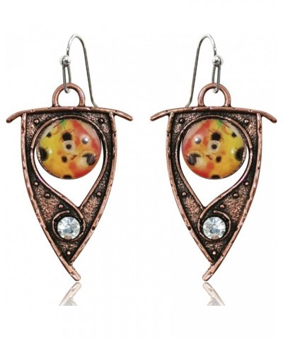 Personalized Bronze Alloy Retro Palace Hollow Dangle Drop Earrings Handmade Vintage Bohemian Rhinestone Unique Geometry State...