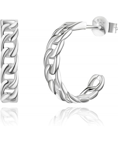 925 Sterling Silver Hoop Earrings for Women Hypoallergenic Small Huggie Hoops Style 1(Silver) $9.68 Earrings