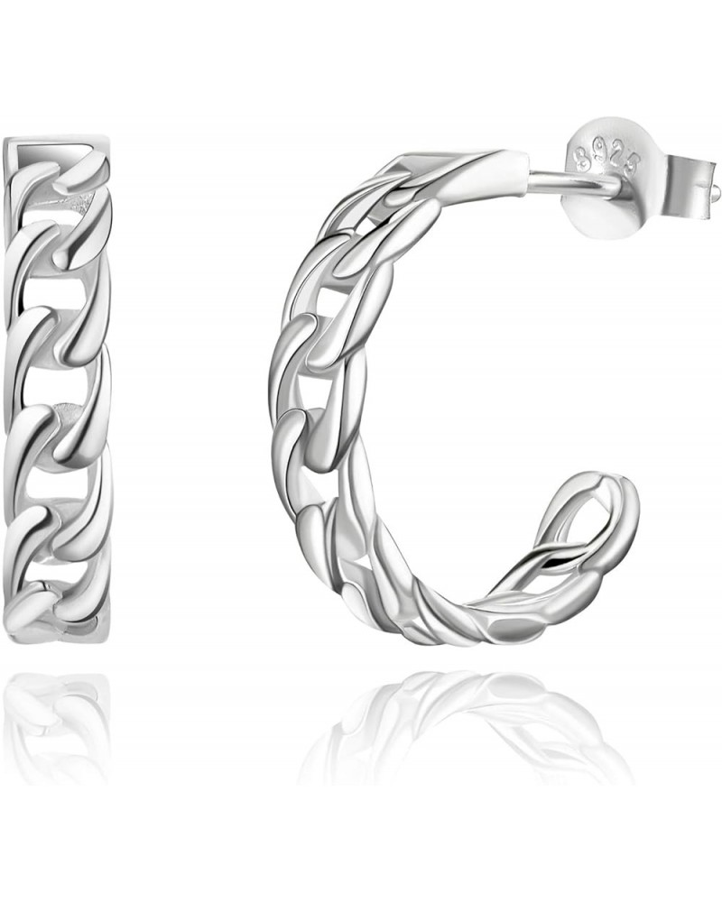 925 Sterling Silver Hoop Earrings for Women Hypoallergenic Small Huggie Hoops Style 1(Silver) $9.68 Earrings