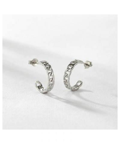 925 Sterling Silver Hoop Earrings for Women Hypoallergenic Small Huggie Hoops Style 1(Silver) $9.68 Earrings