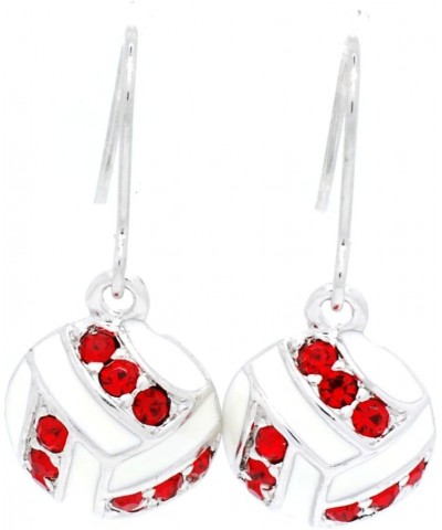 Volleyball Earrings with Crystals and Enamel Red $8.61 Earrings