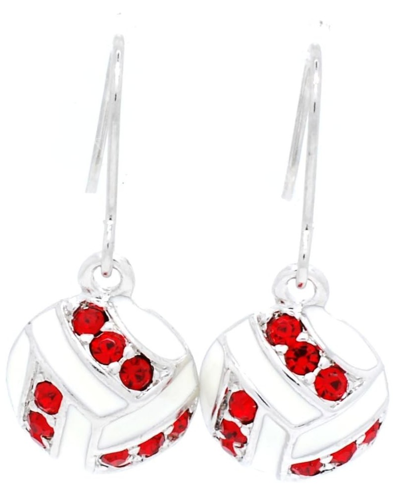 Volleyball Earrings with Crystals and Enamel Red $8.61 Earrings