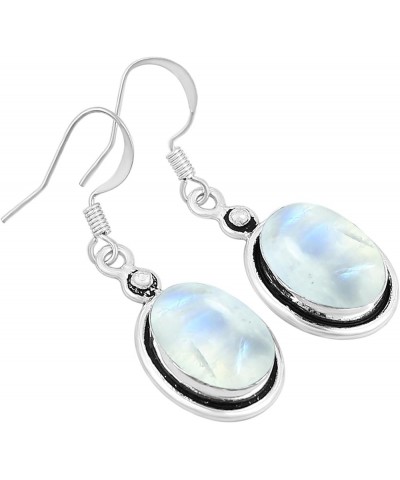 10.89Cts Oval Shaped Natural Gemstone Earrings For Women, Sterling Silver Birthstone Earrings Jewelry Women's Day Gifts For M...