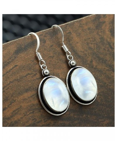 10.89Cts Oval Shaped Natural Gemstone Earrings For Women, Sterling Silver Birthstone Earrings Jewelry Women's Day Gifts For M...