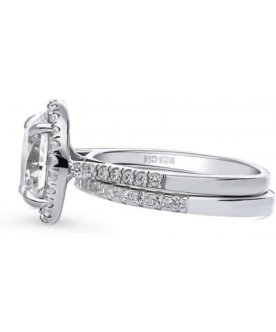 Sterling Silver Halo Wedding Engagement Rings Oval Cut Cubic Zirconia CZ Ring Set for Women, Rhodium Plated Size 4-10 $40.76 ...