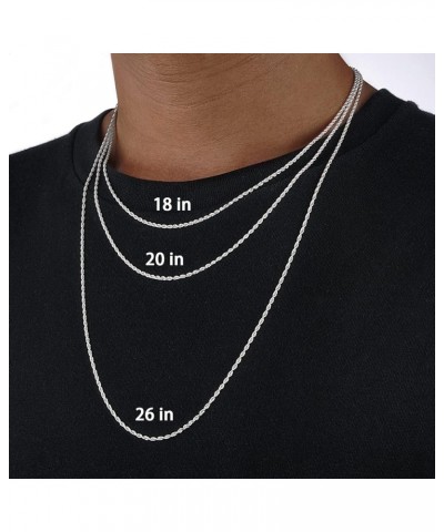 Solid 18K Gold Over 925 Sterling Silver Chain Lobster Clasp Rope Chain Necklace for Women Men Boys, 1.5MM & 2.5MM Shiny & Stu...