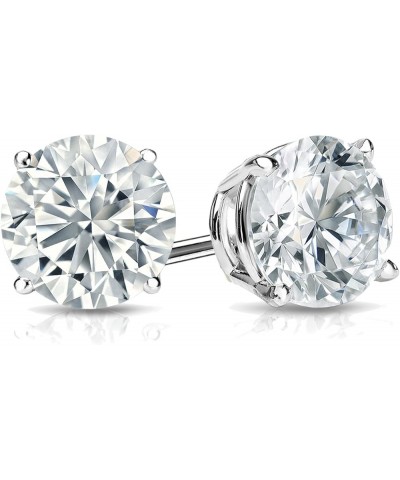 1/5 to 2 Carat Lab Grown Diamond Round Stud Earrings for Women in 14k Gold (VS2-SI1, 0.20 to 1.00 cttw) 4-Prong Setting Push ...