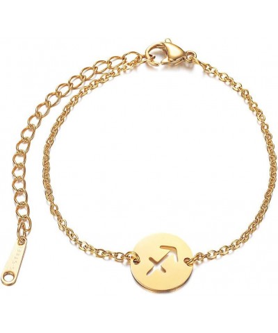 Stainless Steel Gold Plated Zodiac, Constellation, Horoscope, Disc Anklet, Ankle Bracelet Sagittarius, Gold $11.39 Anklets