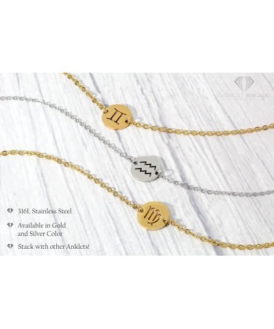 Stainless Steel Gold Plated Zodiac, Constellation, Horoscope, Disc Anklet, Ankle Bracelet Sagittarius, Gold $11.39 Anklets