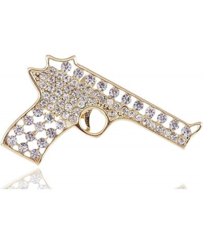 Adjustable Clear Crystal Colored Rhinestones Cutout Gun Pistol Ring Gold $8.82 Rings