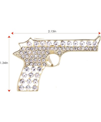 Adjustable Clear Crystal Colored Rhinestones Cutout Gun Pistol Ring Gold $8.82 Rings