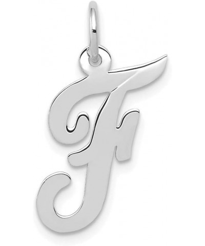 14k Gold Medium Script Letter Name Personalized Monogram Initial Charm Pendant Necklace Jewelry Gifts for Women in White Gold...