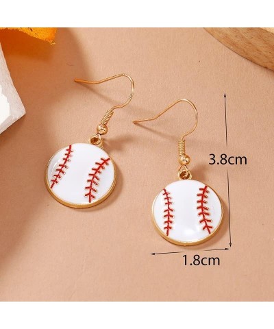 Baseball Earrings Leather Baseball Stud Earring Fashion Sport Ball Dangle Earrings for Women Girls Fans Player Jewelry Gifts ...