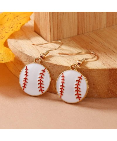 Baseball Earrings Leather Baseball Stud Earring Fashion Sport Ball Dangle Earrings for Women Girls Fans Player Jewelry Gifts ...