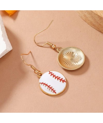 Baseball Earrings Leather Baseball Stud Earring Fashion Sport Ball Dangle Earrings for Women Girls Fans Player Jewelry Gifts ...