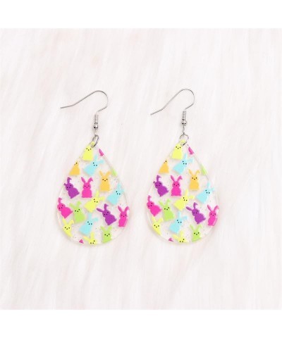 Acrylic Easter Bunny Earrings Colorful Easter Earrings Funny Bunny Earrings for Women G $4.50 Earrings