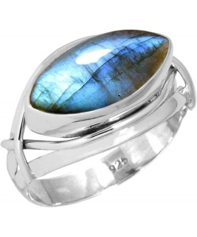 925 Sterling Silver Handmade Ring for Women 8x16 Marquoise Gemstone Fashion Jewelry for Gift (99106_R) Labradorite $16.65 Rings