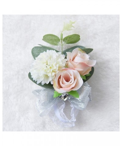 Bridal Bridesmaid Rose Wrist Corsage Bracelet Wedding Wrist Corsage Hand Flower Cream 4 Pcs $13.45 Bracelets