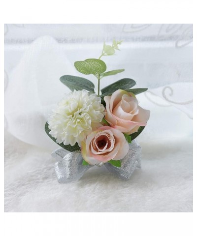 Bridal Bridesmaid Rose Wrist Corsage Bracelet Wedding Wrist Corsage Hand Flower Cream 4 Pcs $13.45 Bracelets