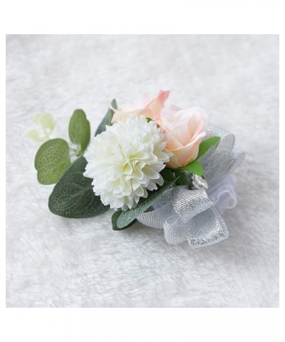 Bridal Bridesmaid Rose Wrist Corsage Bracelet Wedding Wrist Corsage Hand Flower Cream 4 Pcs $13.45 Bracelets