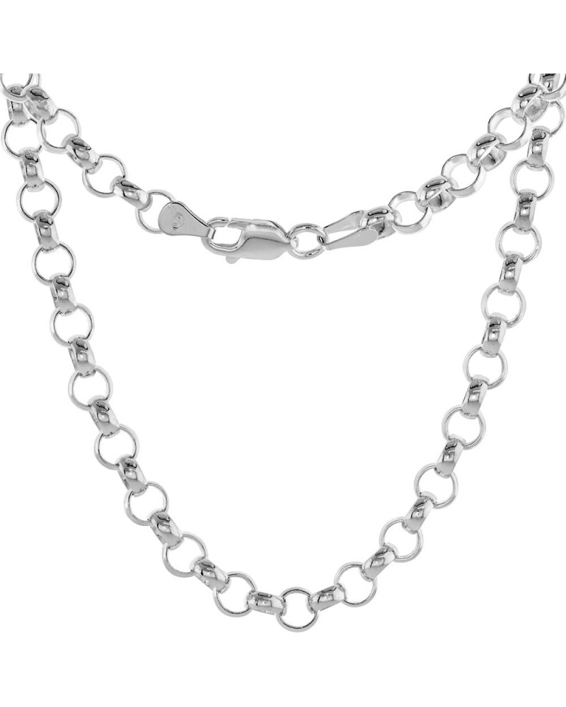 Sterling Silver Italian Rolo Chain Necklace 6mm Thick Nickel Free sizes 7-30 inch 20.0 Inches $41.96 Necklaces