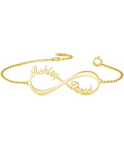 10k 14k 18k Solid Gold Personalized Name Bracelet Infinity Custom Name Bracelet Anklet Fine Jewelry Birthday Gifts for Women ...