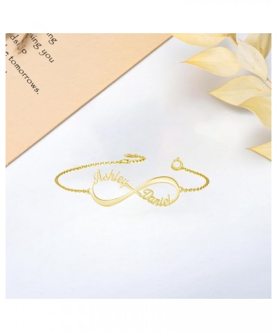 10k 14k 18k Solid Gold Personalized Name Bracelet Infinity Custom Name Bracelet Anklet Fine Jewelry Birthday Gifts for Women ...