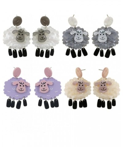 Sheep Earrings for Women Colorful Sheep Drop Earrings Funny Acrylic Animal Earrings Sheep Dangle Earrings Gifts for Girls Chr...