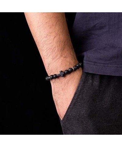 4PCS Cross Beads Bracelet for Men Women 8mm Healing Lava Stone Stretch Bracelets,7.5" … D:4Pcs a set $9.51 Bracelets