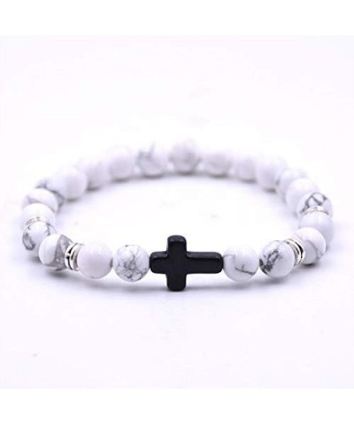 4PCS Cross Beads Bracelet for Men Women 8mm Healing Lava Stone Stretch Bracelets,7.5" … D:4Pcs a set $9.51 Bracelets