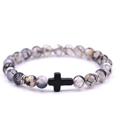 4PCS Cross Beads Bracelet for Men Women 8mm Healing Lava Stone Stretch Bracelets,7.5" … D:4Pcs a set $9.51 Bracelets