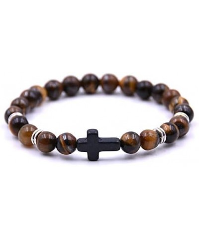 4PCS Cross Beads Bracelet for Men Women 8mm Healing Lava Stone Stretch Bracelets,7.5" … D:4Pcs a set $9.51 Bracelets